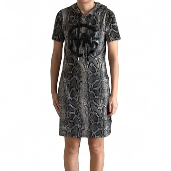Michael Kors hooded snakeskin dress, size XS. Grey and black. Knit. - Picture 1 of 9